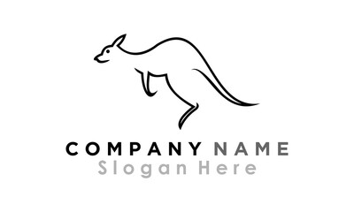 creative line art kangaroo vector