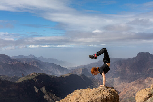 Boy doing a handstand