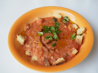 Spanish gazpacho dish