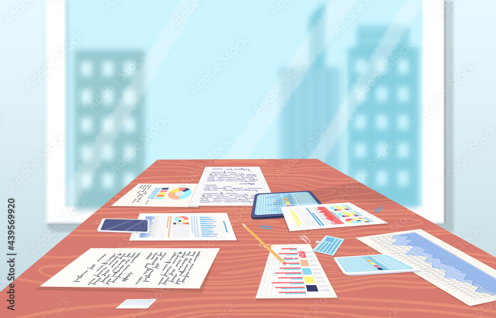 Poster visualize with business analytics. work with statistical data analysis, changing indicators. analyze