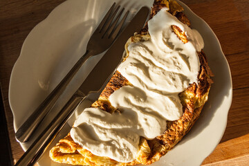 One slice of pie dessert ready to eat