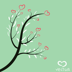 Vintage tree of love,vector design