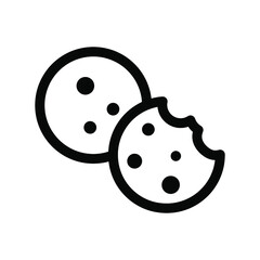 Cookies icon. Black icon. Vector illustration. Chocolate Chip Cookies icon.