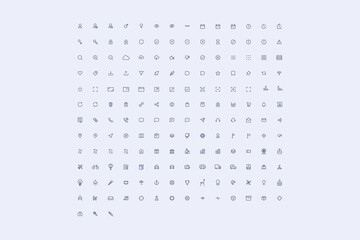 set of simple vector office icons
