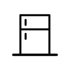 Refrigerator icon. Black icon. Vector illustration. Kitchen equipment.