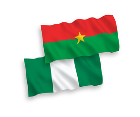 Flags of Burkina Faso and Nigeria on a white background