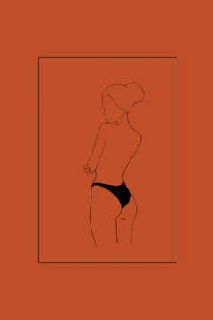 Nude female body silhouette