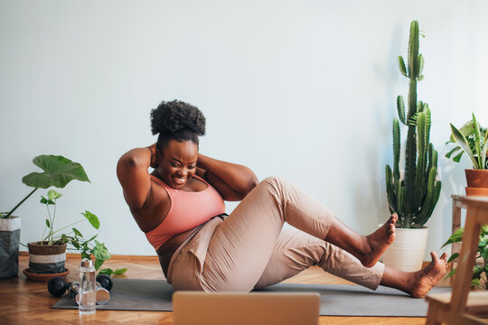Woman Exercising at Home
