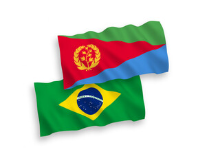 Flags of Brazil and Eritrea on a white background