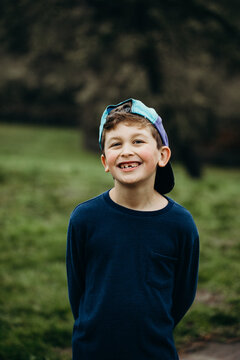 Happy, Smiling Kid in Outdoor Park