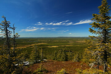 View on landscape on Swedish Lapland, seen from Mount Stor-Sandberget