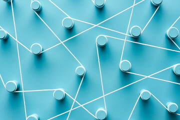 Creative network from pegs and rope