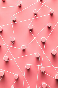 Round pegs connected with rope