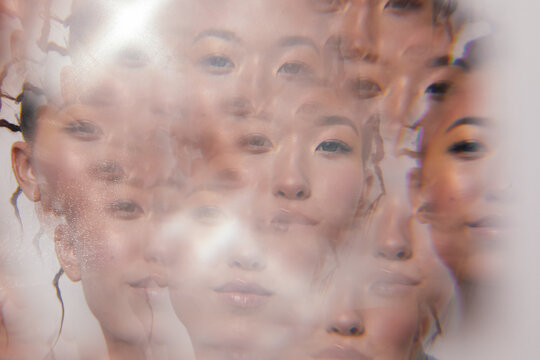 Multi exposure asian woman 