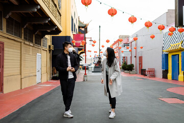 Two Adults Meet Up During the Coronavirus Pandemic