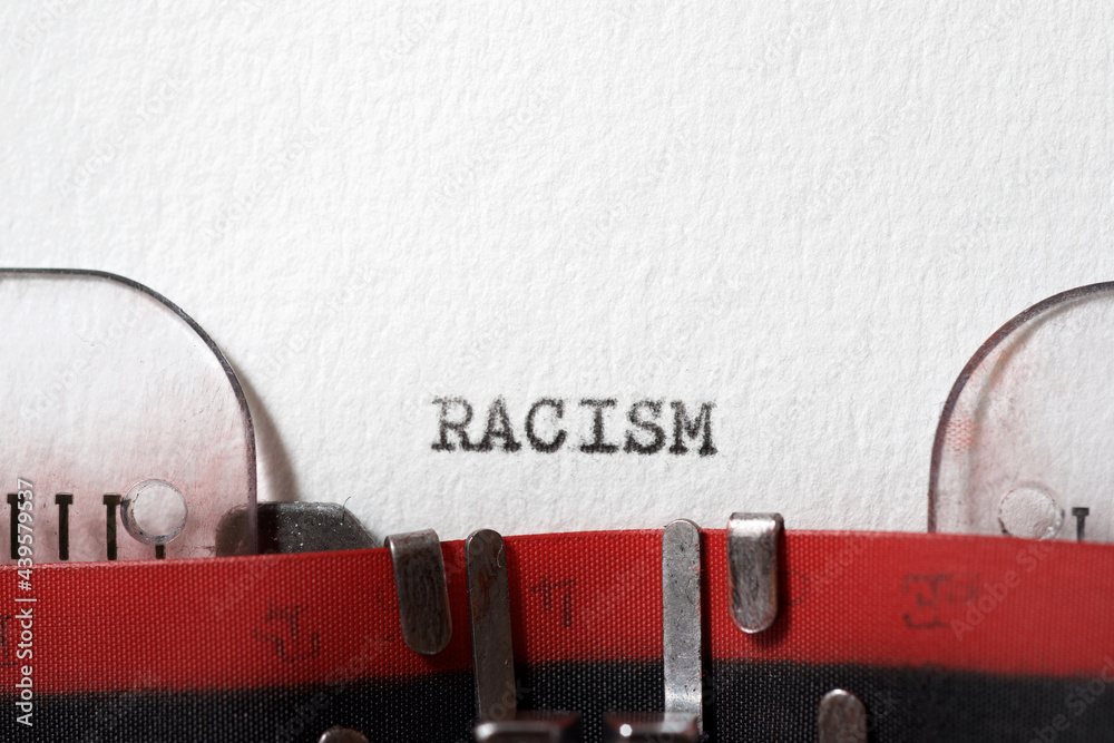 Wall mural racism concept view