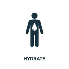 Hydrate icon. Simple creative element. Filled monochrome Hydrate icon for templates, infographics and banners