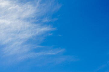 The picture of the blue sky and white clouds of the day.