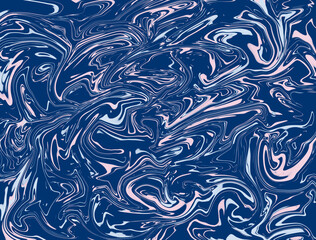Abstract background with the effect of mixed multi-colored colors with deep blue, soft pink and blue shades. Liquid texture. Fluid art.
