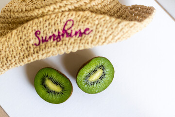 Close up shot of a kiwi fruit. Food