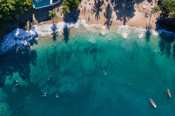 Fototapeta premium paradise beach in Caribbean sea from above