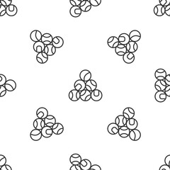 Grey line Baseball ball icon isolated seamless pattern on white background. Vector