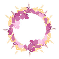 summer frame with hibiscus flowers