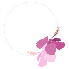 summer frame with hibiscus flowers