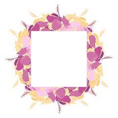 summer frame with hibiscus flowers