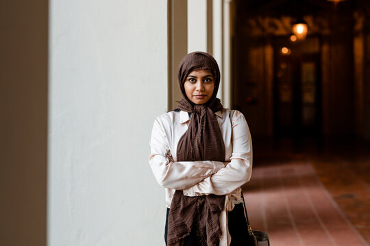 Muslim Woman Crosses Arms
