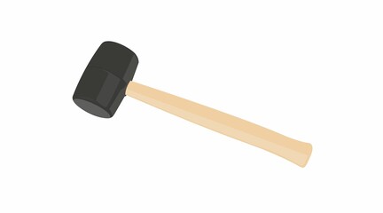 Mallet. Vector Isolated Illustration of a Mallet on a white background