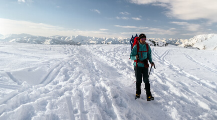 Man hiking in the mountain