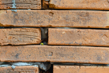 The image of the wall. The wall itself is made of brick material. It has been sintered with high heat which is strong and durable.