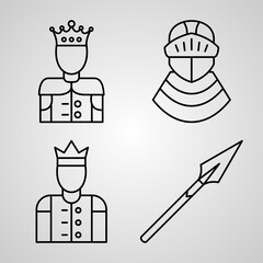 Outline Royalty Icons isolated on White Background