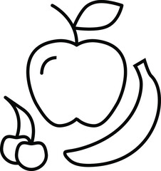 Healthy snacks line icon vector illustration