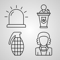 Police Symbol Collection On White background Police Outline Icons