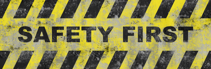 Yellow safety first sign. vector icon	 - obrazy, fototapety, plakaty