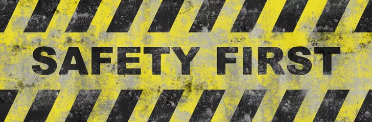 Poster Yellow safety first sign. vector icon  © selim