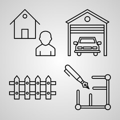 Simple Set of Real Estate Vector Line Icons