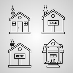 Set of Vector Line Icons of Real Estate