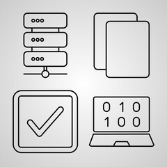 UI Line Icons Set Isolated On White Outline Symbols UI