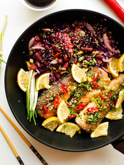 Baked hake fish