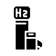 hydrogen gas station glyph icon vector. hydrogen gas station sign. isolated contour symbol black illustration