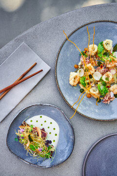 Fine dining fancy seafood