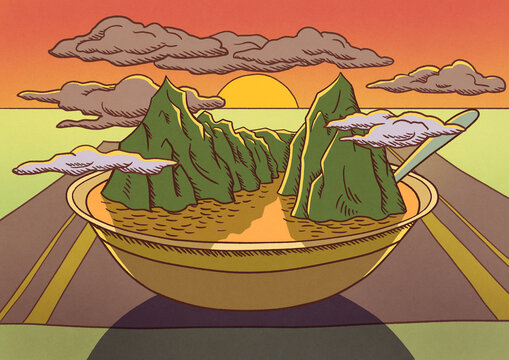 Mountains in a bowl