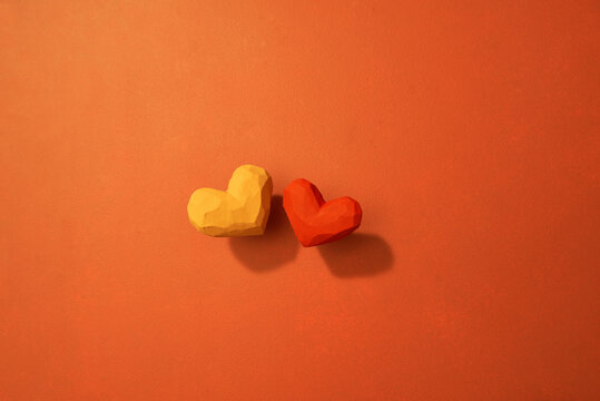 The red Heart shapes. Concept for Valentines Day