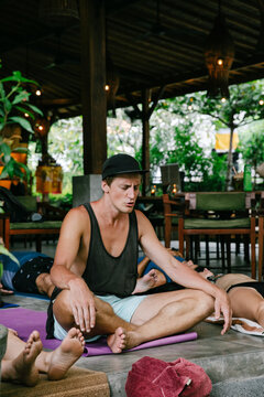 Young Man Doing Breathwork