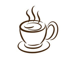 coffee cup ,line drawing style, vector design