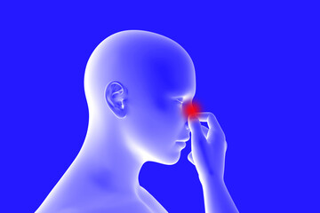 Nasal congestion 3d figure