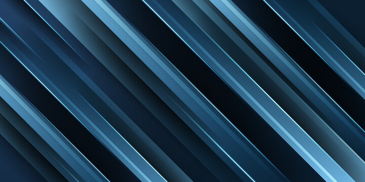 Abstract elegant blue geometric overlap layers with stripe dark green line and lighting on dark blue background. Blue light abstract stripes. Abstract dark blue background. Technology concept design. 